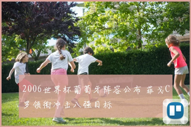 2006世界杯葡萄牙阵容公布 菲戈C罗领衔冲击八强目标