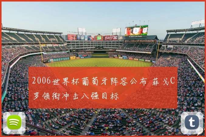 2006世界杯葡萄牙阵容公布 菲戈C罗领衔冲击八强目标